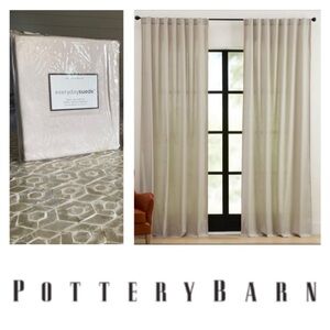 NEW!  Pottery Barn Everyday Suede Drape Beltloop Top 52” x 96” in ‘stone’